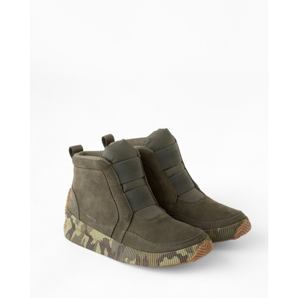 NWT Sorel Women's Out N About Plus Mid Boot Rain Waterproof Green Camo Size 7